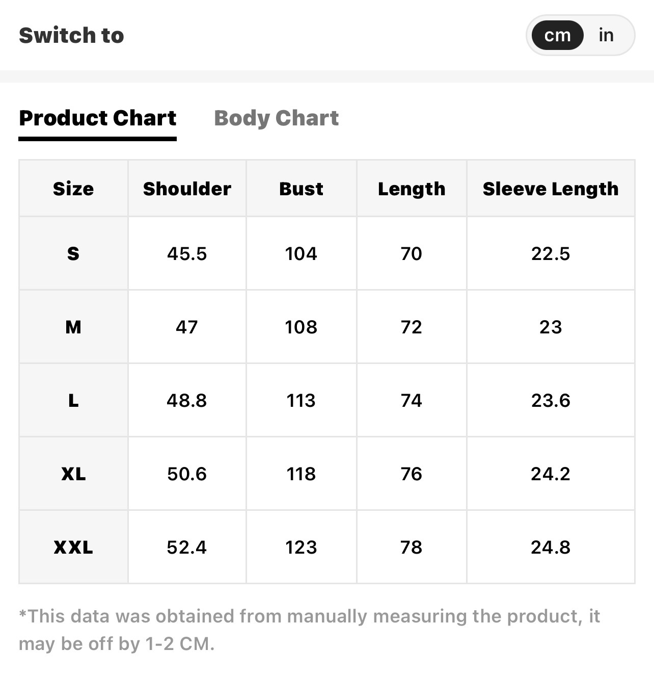 Size Chart